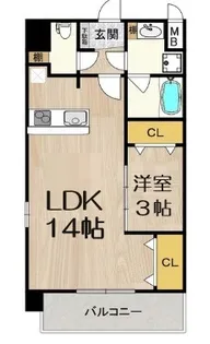 スプランディッド難波SOUTH【8階】の間取り