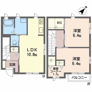 シャンテ鶴江 C【1階】の間取り