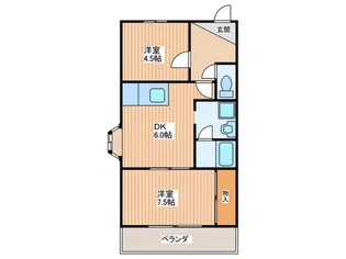 楽友コーポ1号館【2階】の間取り