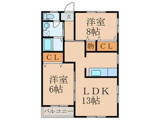オーク菰田 A棟【1階】の間取り