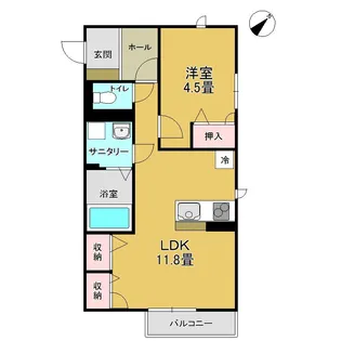 メゾンリバー【1階】の間取り