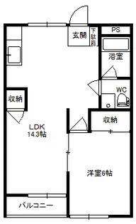 高山ハイツNo.1【1階】の間取り