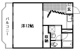 ルームミニオンB【4階】の間取り
