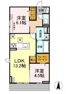 岡山県倉敷市日吉町【アパート】の間取り