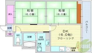 ベルソーレ木ノ下【9階】の間取り