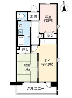 URシャレール東豊中【8階】の間取り