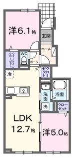 2LDKの間取り画像