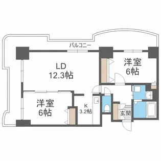 ティアラ中島公園ウエストサイド【8階】の間取り