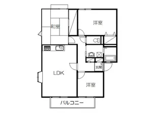 サンビレッジ南富ケ丘【2階】の間取り