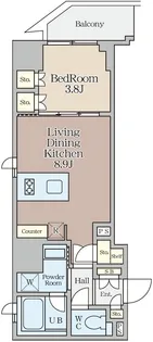 クレストコート堂島【12階】の間取り