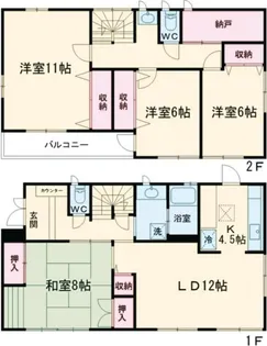 群馬県前橋市朝日町1【一戸建】の間取り