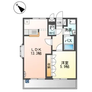 ジャルディニエールB【2階】の間取り