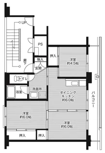 ビレッジハウス春日I・II【5階】の間取り