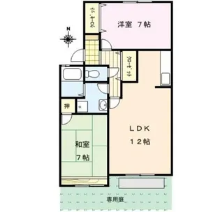 サンライズ平塚【1階】の間取り