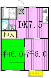 アメリカンハイツC【2階】の間取り