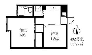 上北沢グリーンコーポ【4階】の間取り