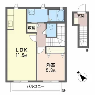 メゾンド ショコラ【2階】の間取り