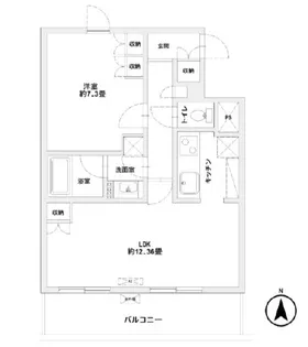ブライトイースト芝浦【7階】の間取り