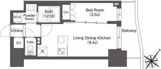 ミュプレ巣鴨駅前【14階】の間取り