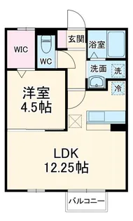 山梨県甲斐市富竹新田【アパート】の間取り