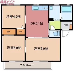 フラットトラストB【2階】の間取り