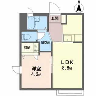 レジデンス七ツ沢 A【2階】の間取り