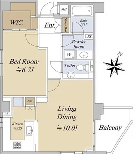 ヴェルレージュ乃木坂【8階】の間取り