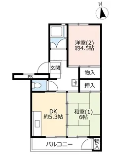 UR芝山【6階】の間取り