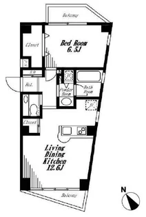 東京都新宿区内藤町【マンション】の間取り