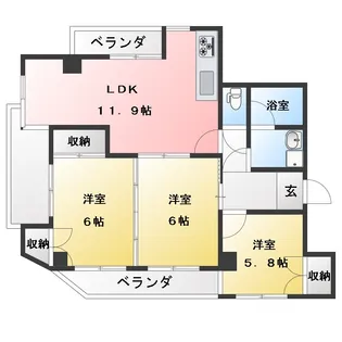 SPACE北屋敷【3階】の間取り