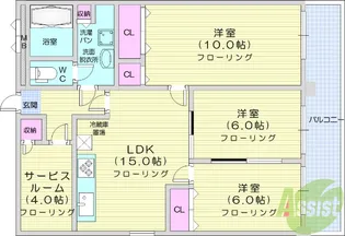 宝蔵院マンション【2階】の間取り