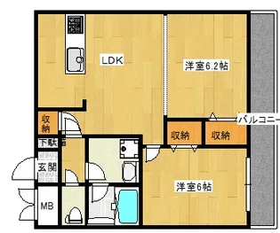フクロク・レーヴ・マンション【6階】の間取り