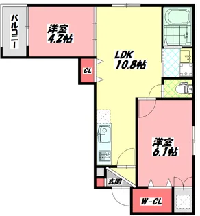 F asecia Aura【3階】の間取り