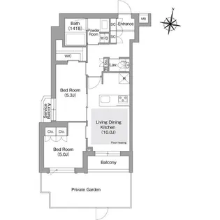 コンフォリア・リヴ東中野【1階】の間取り