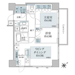 パークコート赤坂桜坂【11階】の間取り