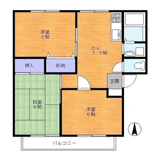 サンライフ谷塚【1階】の間取り