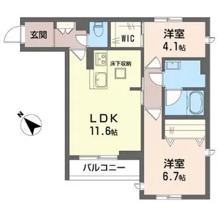 フレグランルーテ【1階】の間取り
