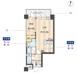 バウスステージ大濠【2階】の間取り