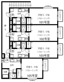 Fアライアンス【2階】の間取り