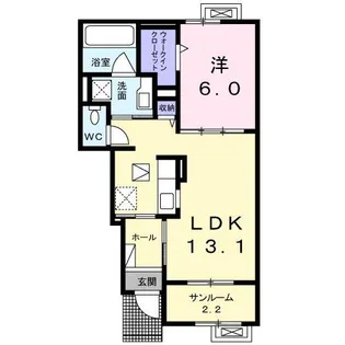 チェリーブロッサムA【1階】の間取り