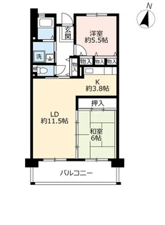 UR香里ヶ丘けやき東街【5階】の間取り