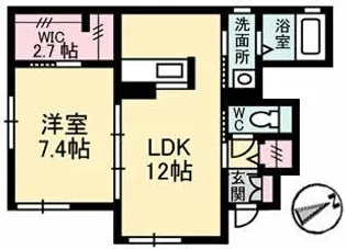 プロヌーブ西本浦 A棟【1階】の間取り