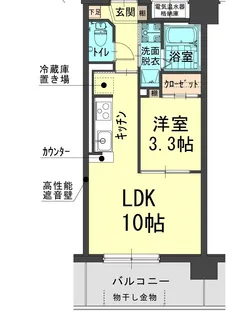 サンセール東古松【6階】の間取り