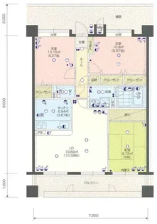 ロイヤルコート武雄【2階】の間取り