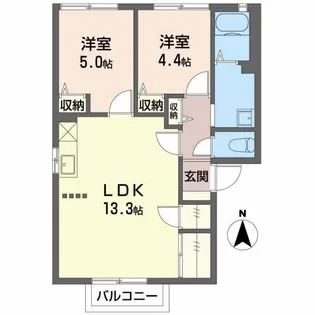 コーポ潮鳴【2階】の間取り