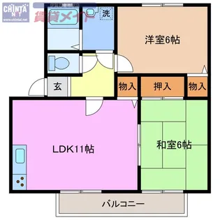 グリーンハイツ利平治【1階】の間取り