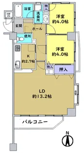 ヴィラージュ高幡不動【2階】の間取り
