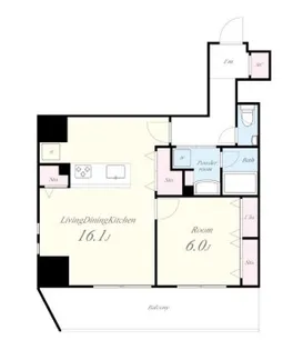 テアトル神南【16階】の間取り