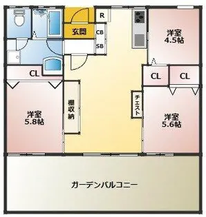 サニーホドガヤ【6階】の間取り