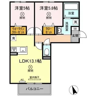 Sinfaria HARAOSHIMA B棟【3階】の間取り